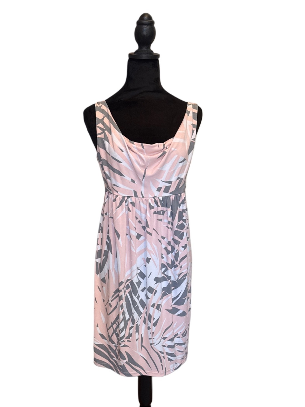 Tori Richard Pink and Gray  Print Dress